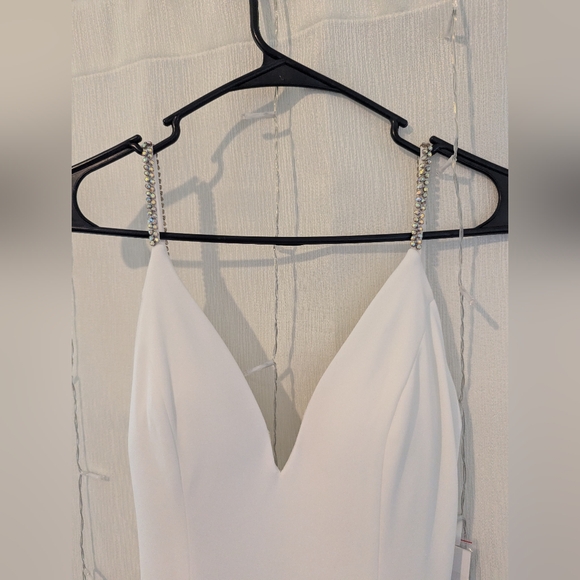 Jovani Dresses & Skirts - Elegant White Dress with Embellished Straps